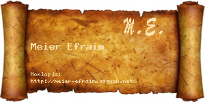 Meier Efraim névjegykártya